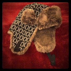 NWOT Faux fur FLAPJACK/trapper hat