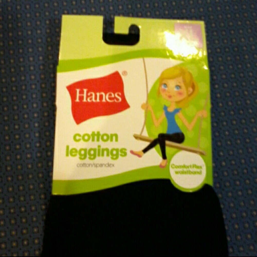 NWT Hanes girls classic black leggings