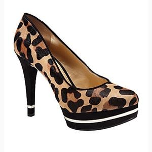 Gianni Bini Platform Leopard Pumps