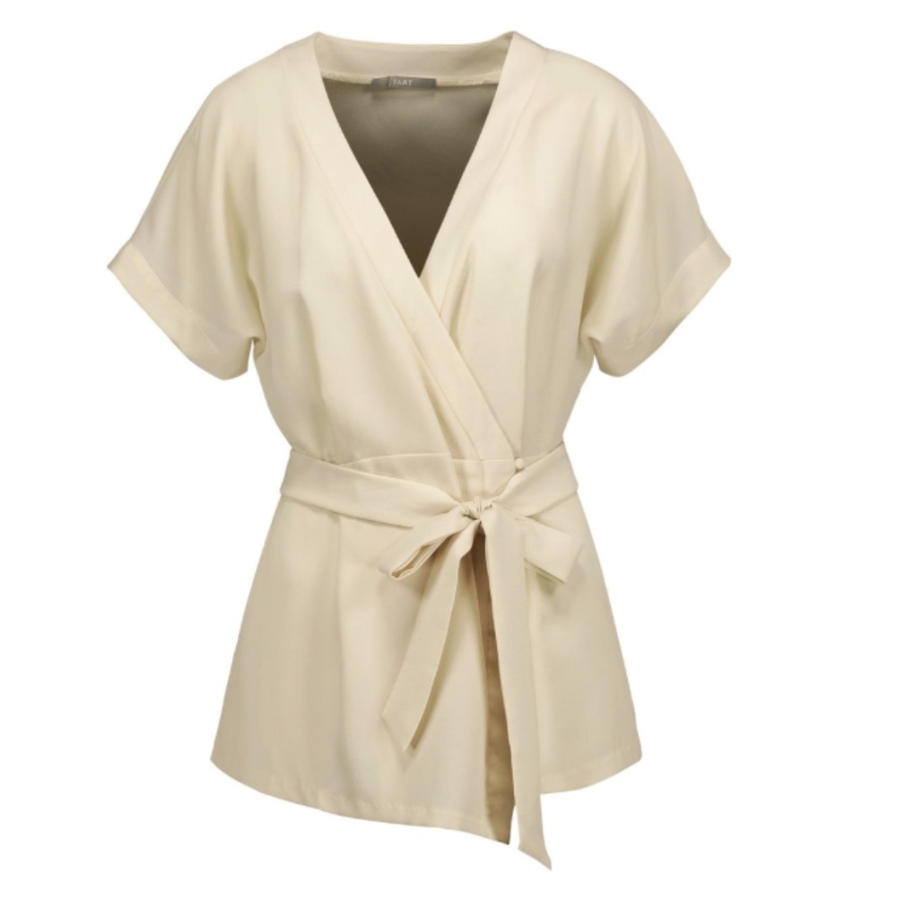 Tart Collections Ann Wrap Cream Blouse Medium