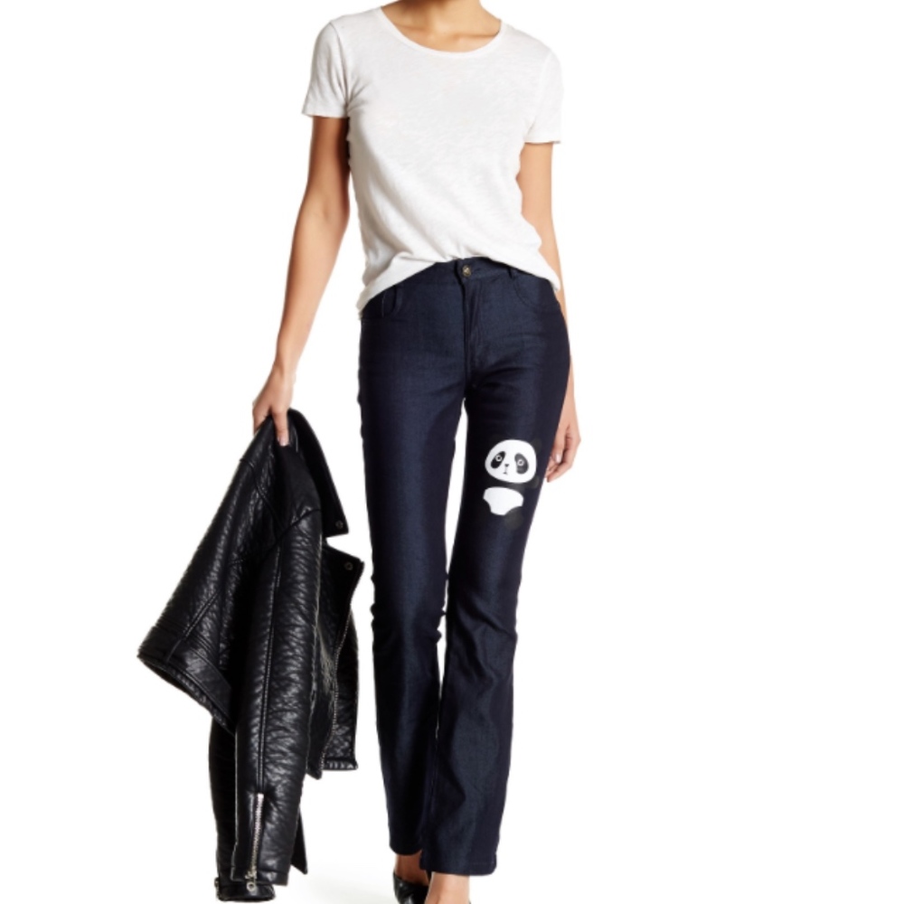 Love Fashion Art Panda Jeans Size 10 NWT