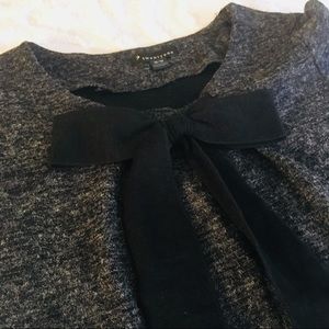 Heather Gray Ruffle Hem Bow Women’s Dress M