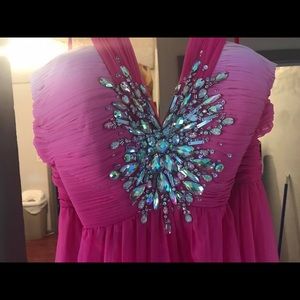 Camille La Vie Floor Length Pink to Orange Ombre