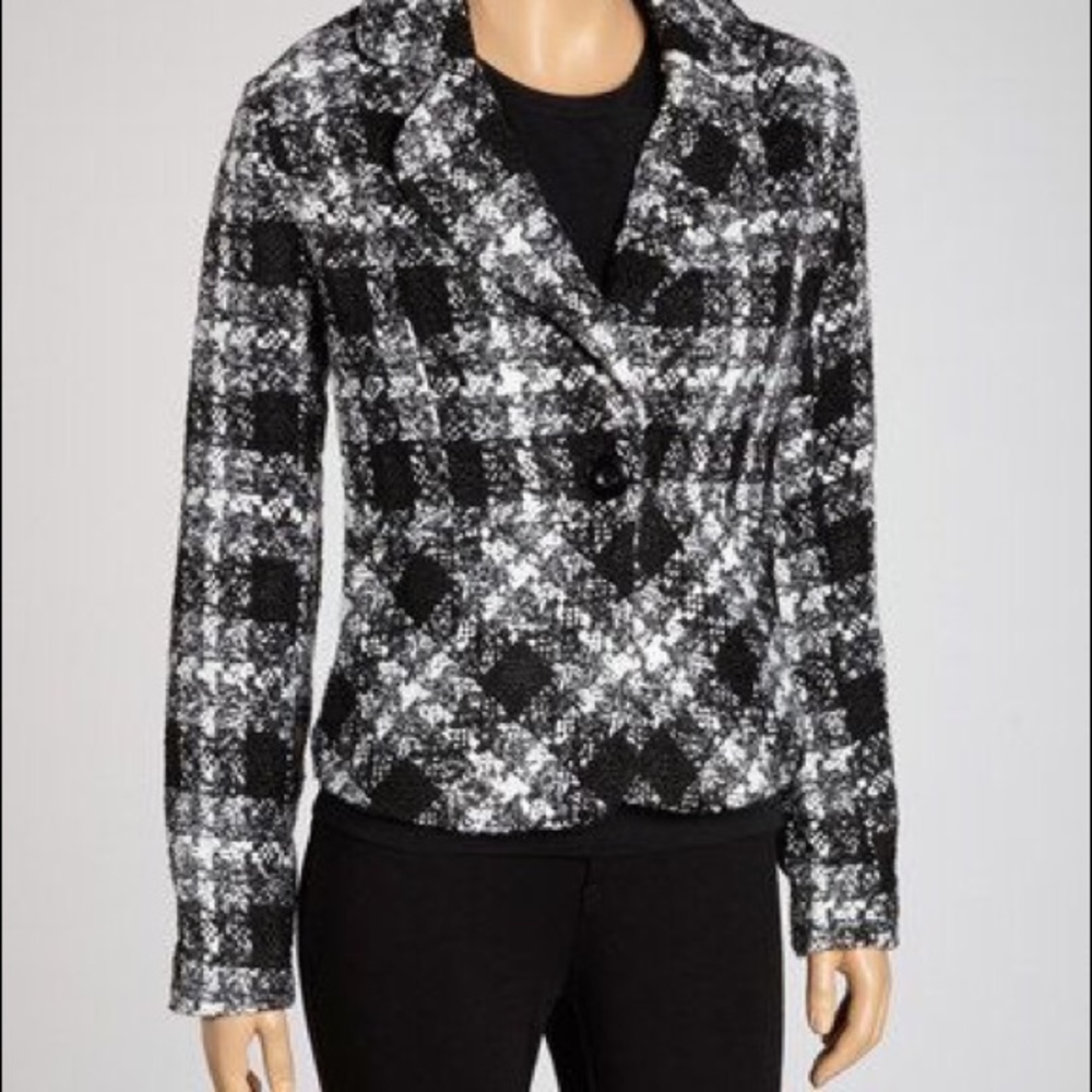 Black and White Plaid Jacket