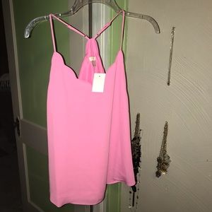 Jcrew factory scalloped pink tank top.