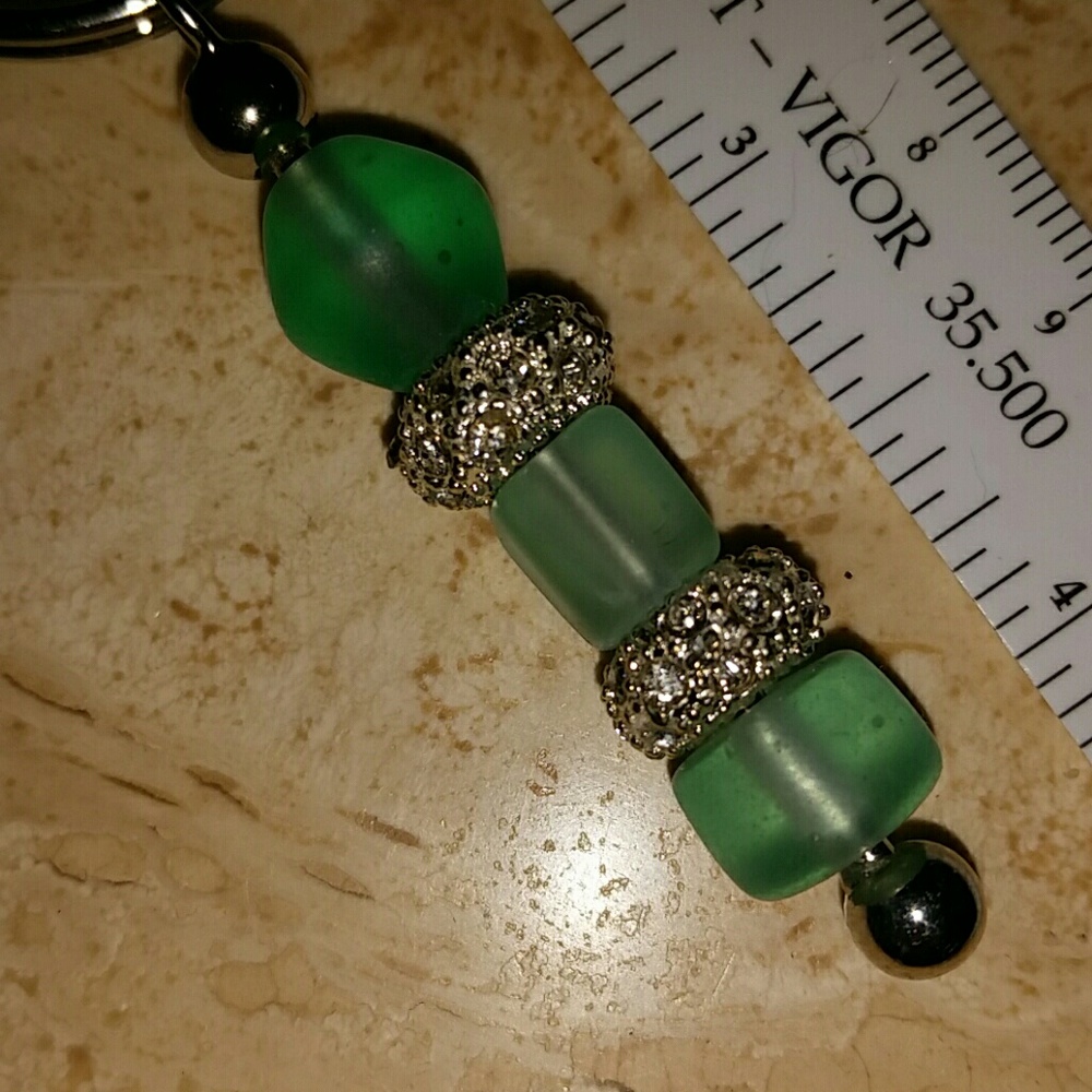 Seaglass & Rhinestone Key Chain - Picture 4 of 4