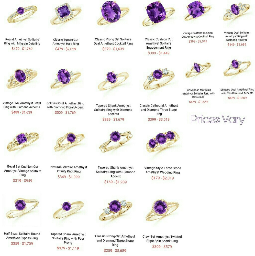 Amethyst rings