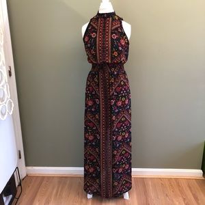 Xhilaration High Neck Patterned Maxi Dress