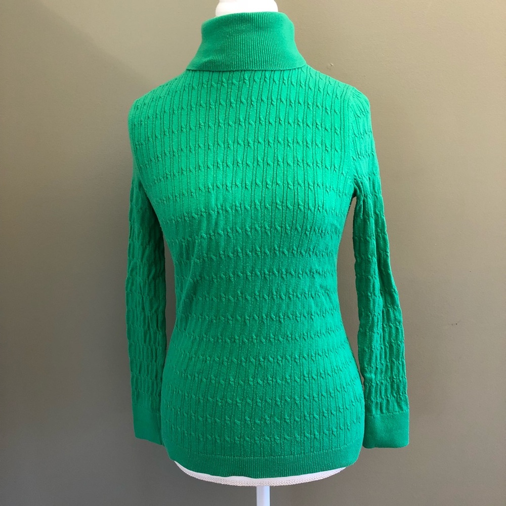 Talbots Kelly Green Turtleneck Sweater