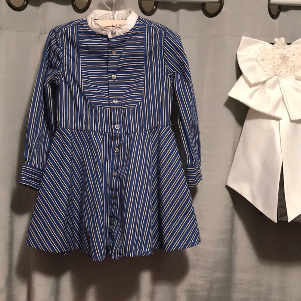 Polo Pinstripe Fit-And-Flare Dress