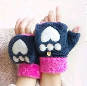 Winter Lovely Cute Women Bear Cat Claw Paw Mitten