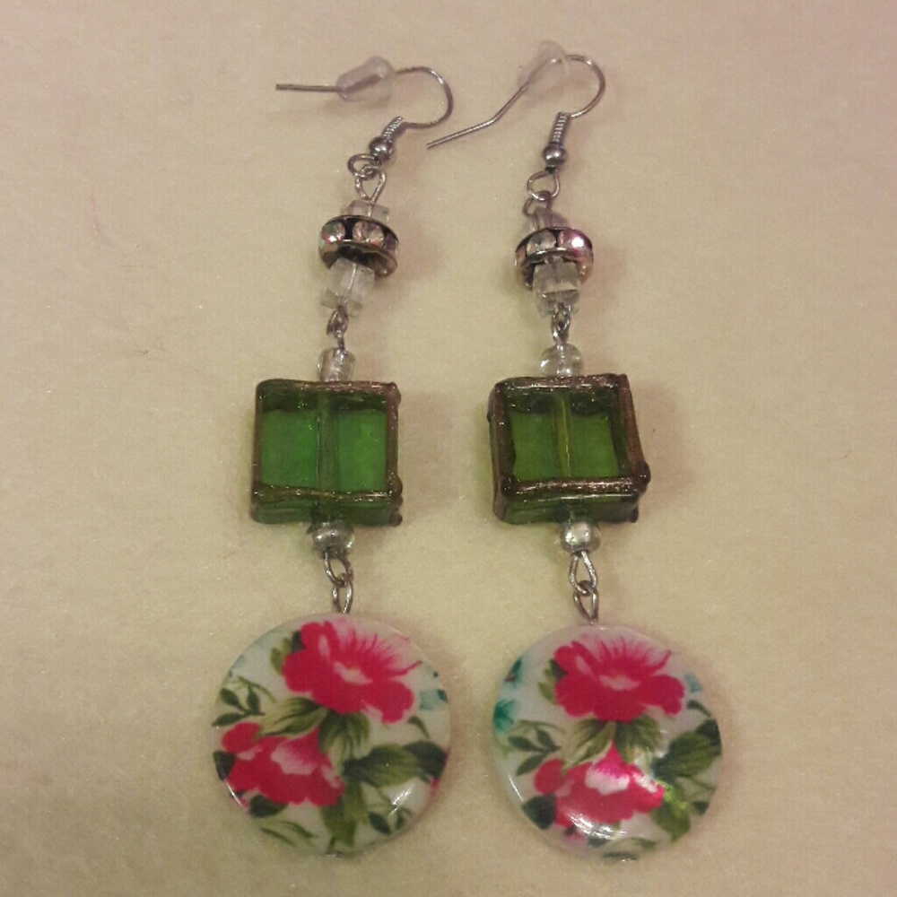 DebbBees #63.   Floral Long Drop