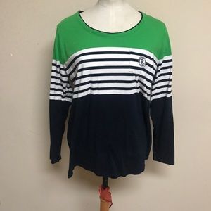 Navy and Green Top