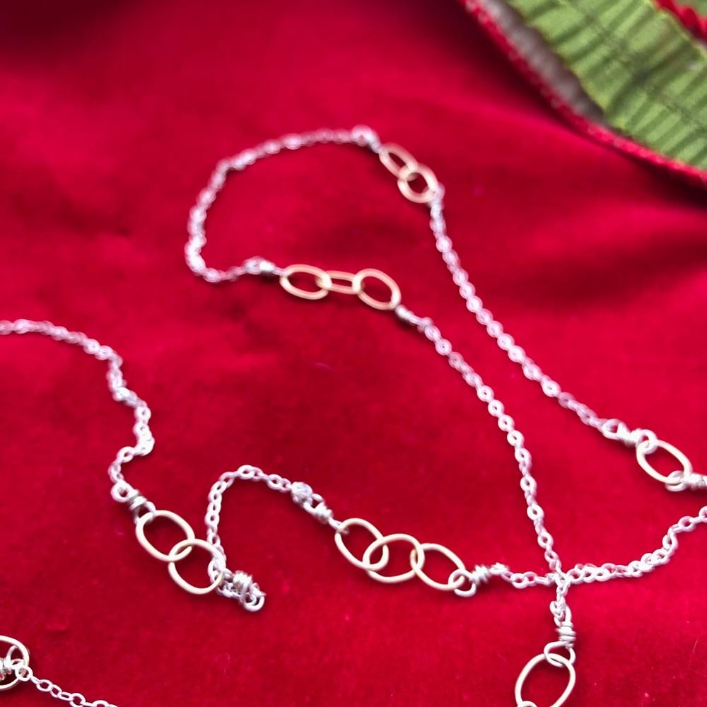 SALE! Sterling Silver and 18kt pl gold chain. 24”