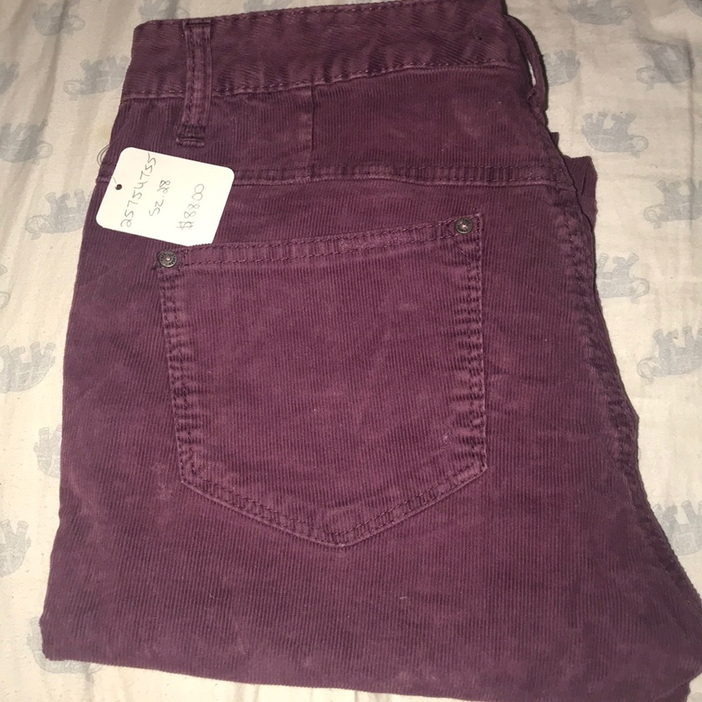 Free People Burgundy Corduroy Pant Size 28