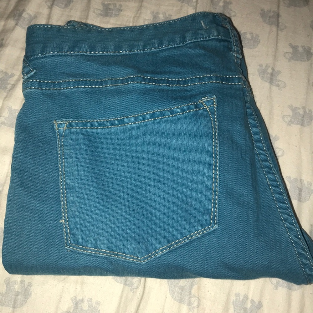 Free People Teal Skinny Jean Size 28