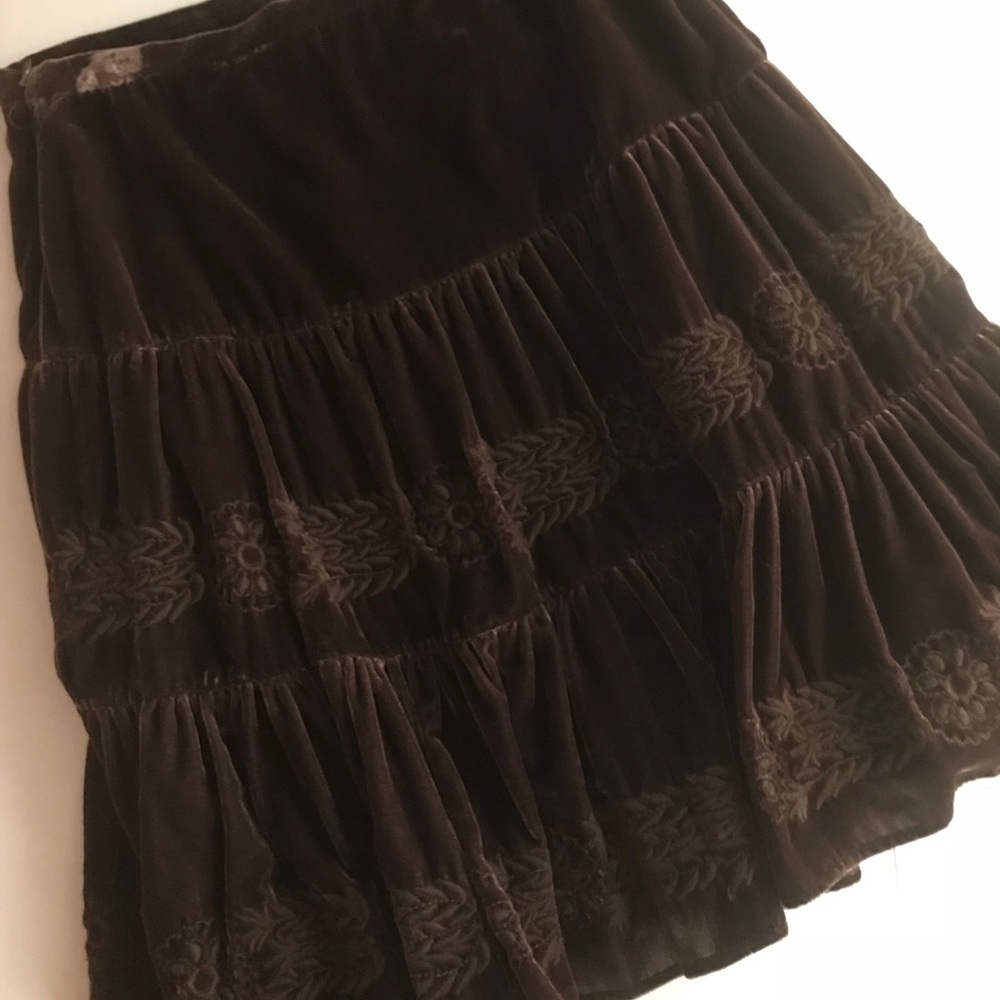 BCBG Brown Velvet Skirt