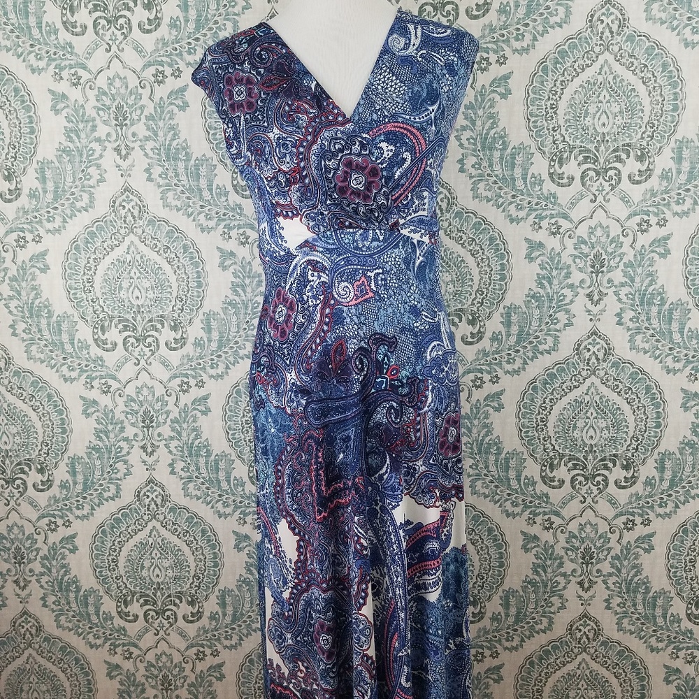 Blue Multi, Floor-Length Maxi