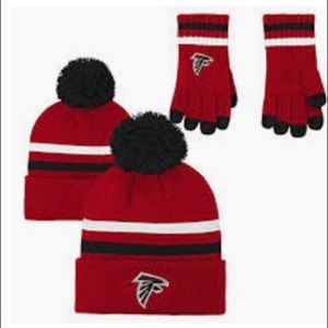 Atlanta falcon hat and gloves set