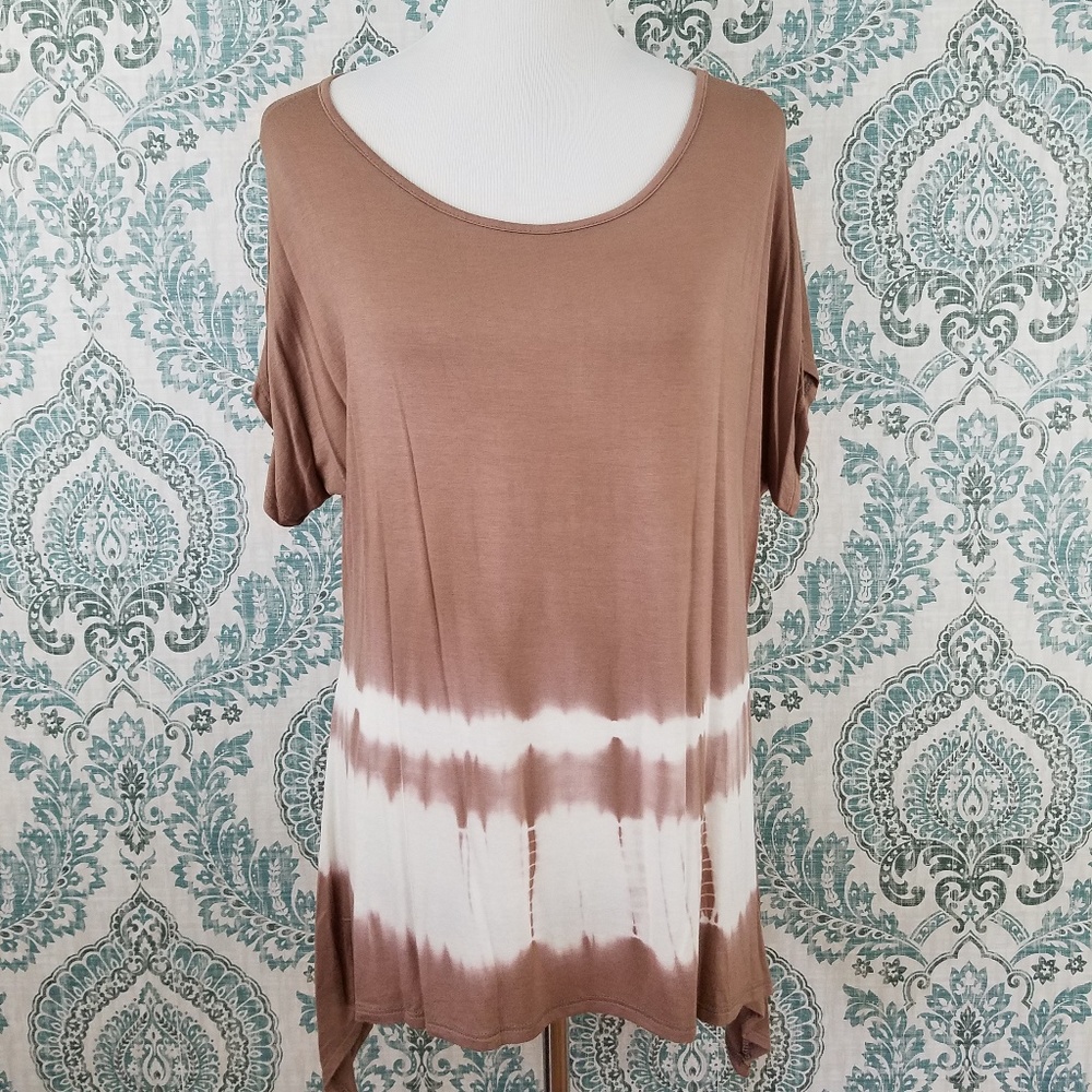 Solid Tie-dyed, Pattern Bottom, Tunic