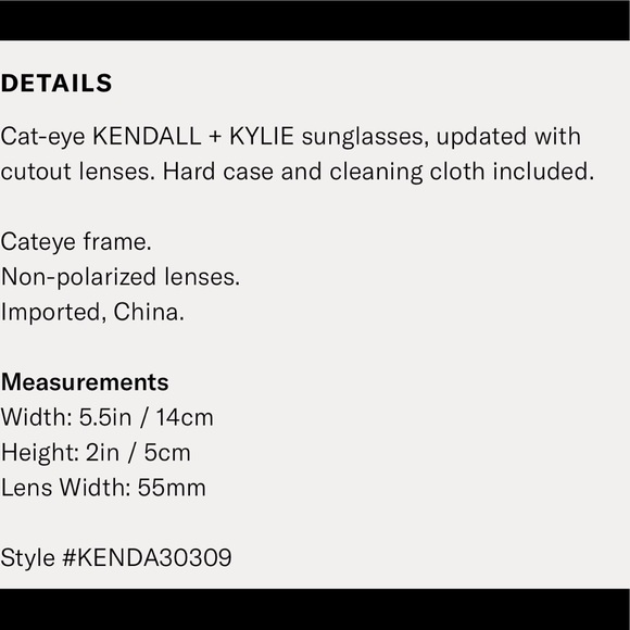 Kendall + Kylie Brooke?? cat eye sunglasses