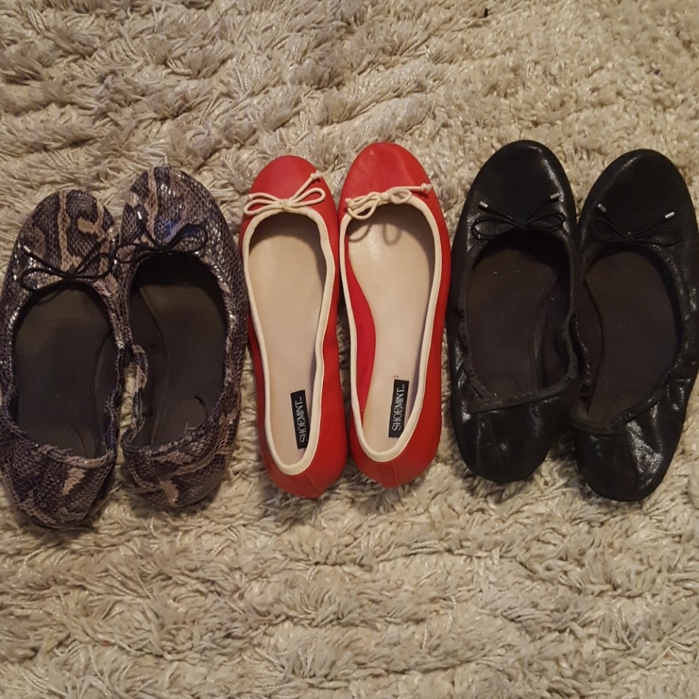 3 pairs Ballet Flats