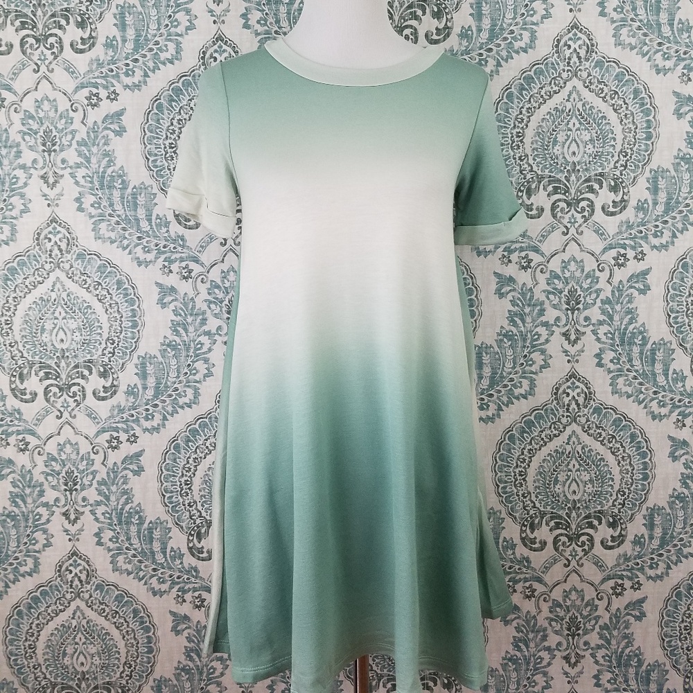 Trapeze Style Dress Mint Ombre