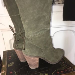 Jessica Simpson over the knee olive suede boots