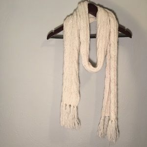 Knitted white scarf