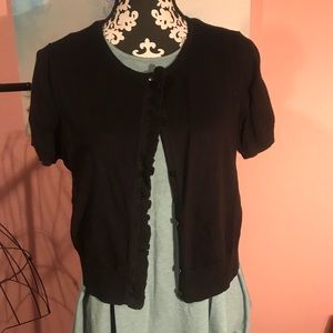LOFT ruffle front cardigan