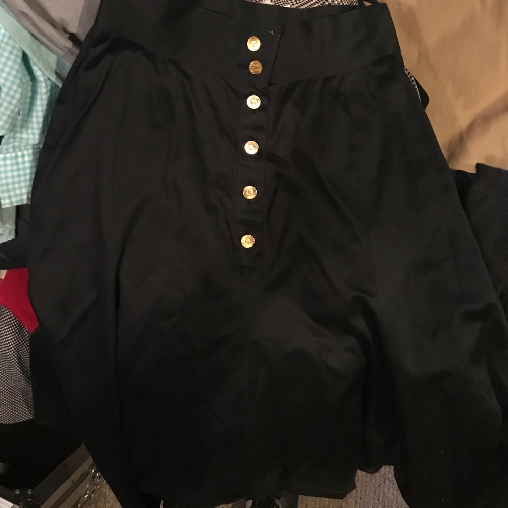 Channel skirt with gold buttons