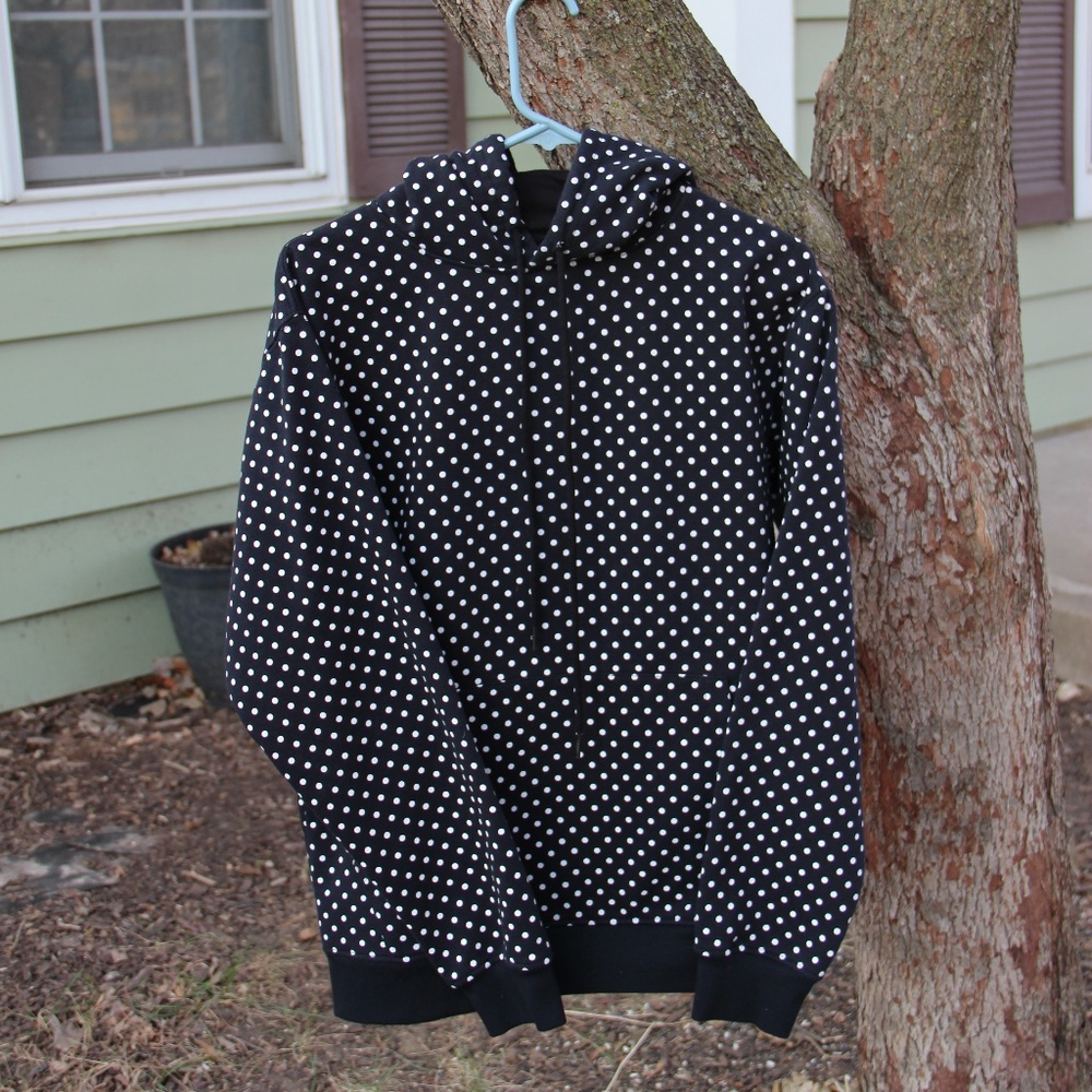 Elwood Polka Dot Hoodie in Black - Men's - Small