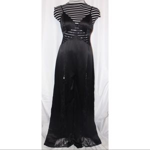 Nasty Gal Jumpsuit black, Satin & Lace Nwot