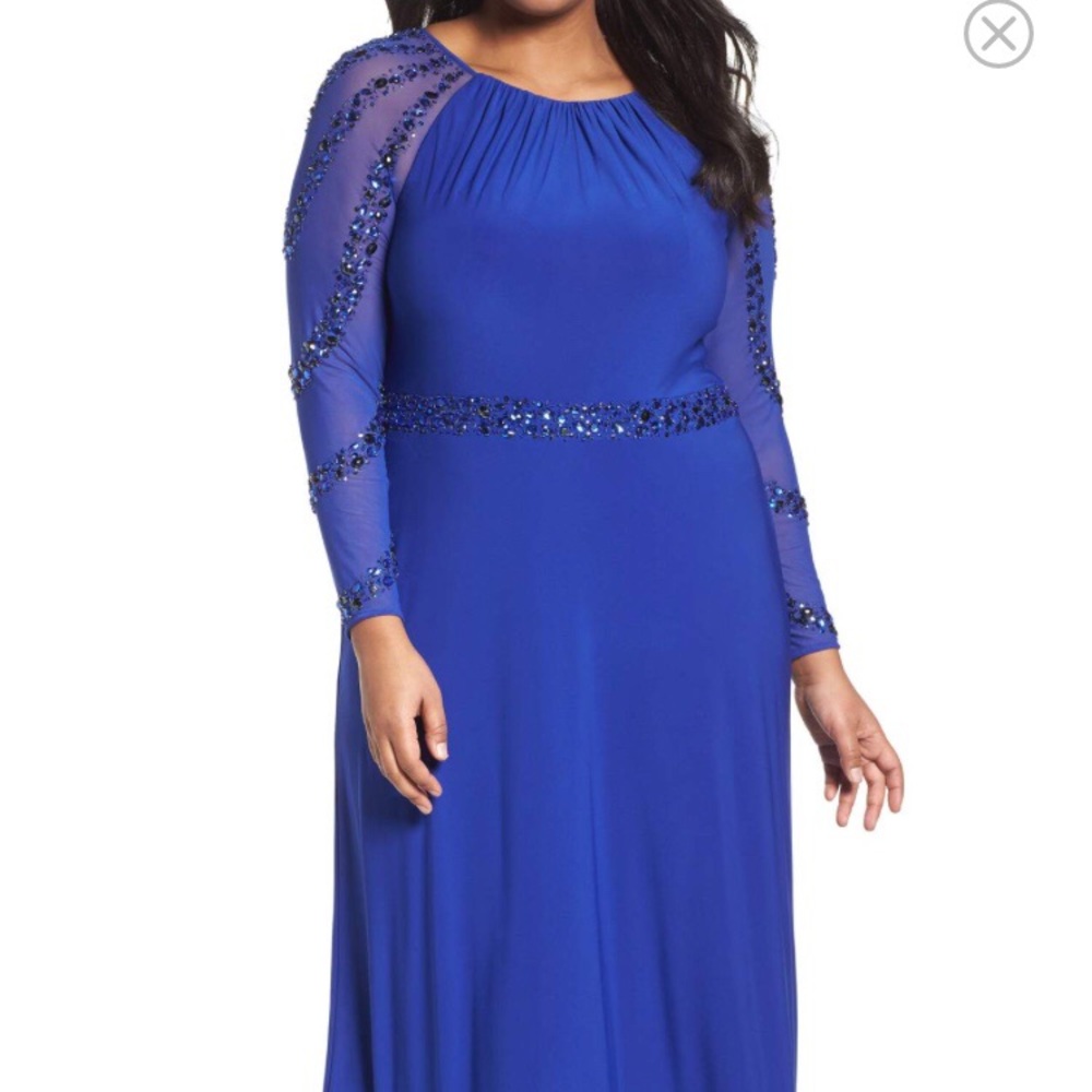 Marina Plus size Cobalt evening gown