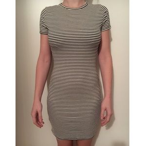 Mini dress striped black and off white! Worn once!
