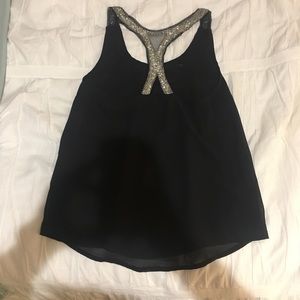 Black AQUA Bloomingdales sequin top