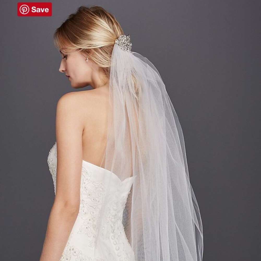 Mid Length Veil with Filigree Comb