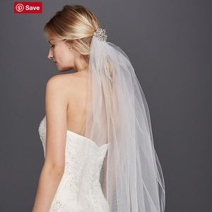 Mid Length Veil with Filigree Comb