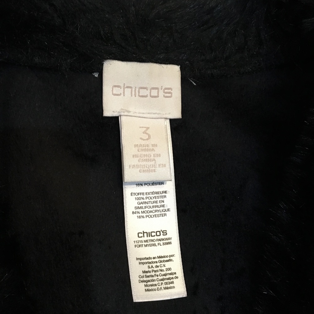 CHICO'S Faux Fur Faux Suede Black Vest_4