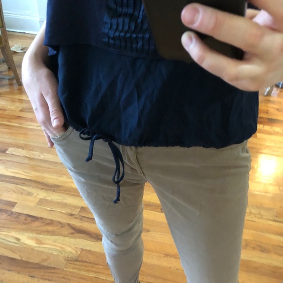 Y2K Dallin Chase Blue Pleated Silk Sporty Drawstring Racer Back Tank Top XS S M - Picture 4 of 9