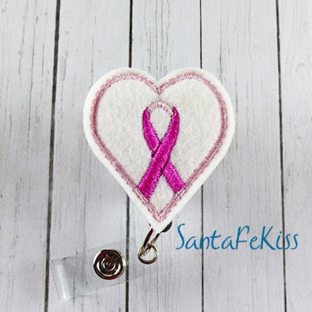 Breast Cancer Awareness Felt Badge Reel