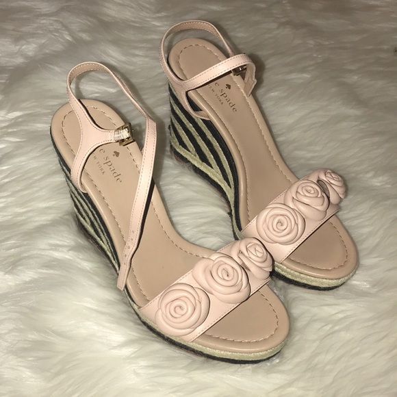 SOLD Kate Spade ♠️Jill espadrille wedges w/ pink - Picture 3 of 5