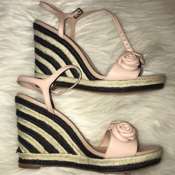 SOLD Kate Spade ♠️Jill espadrille wedges w/ pink - Picture 4 of 5