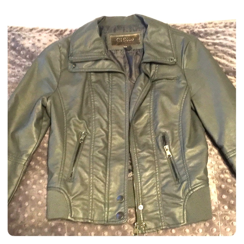 Ci Sono grey leather jacket