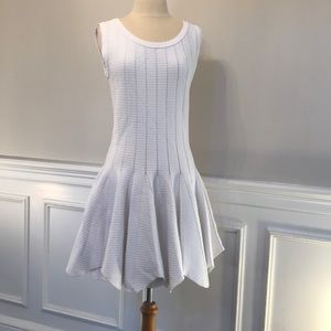 NWT JONATHAN SIMKHAI White Dress Mini Knit Ruffled