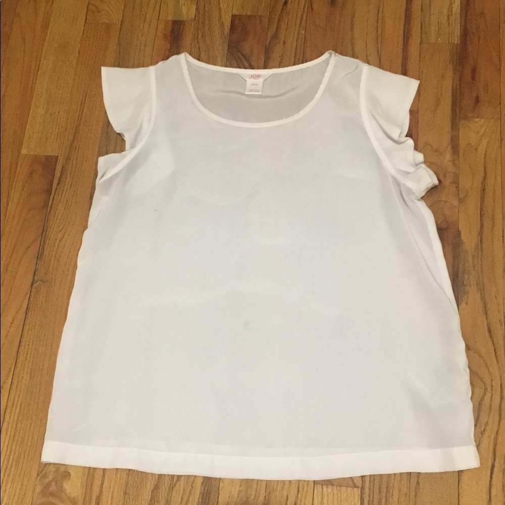 Joe fresh white ruffle sleeve top