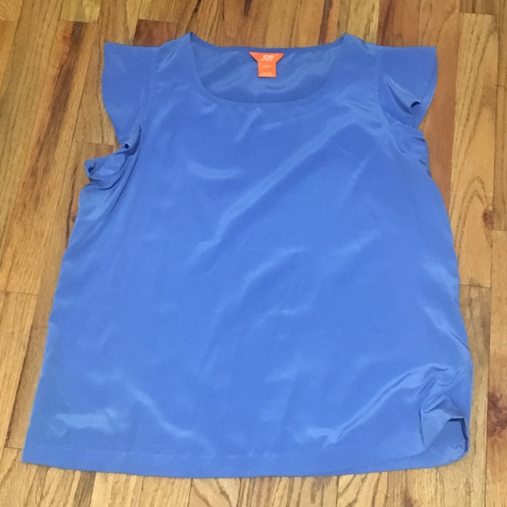 Joe fresh blue ruffle sleeved top
