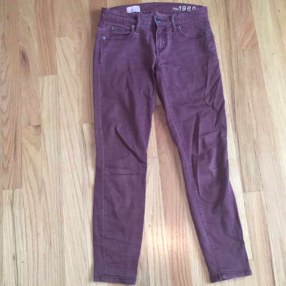 Maroon gap skinny jeans