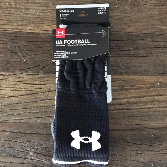 Under Armour Mens Performance Socks in White//Black Size Medium NWT 4-8.5