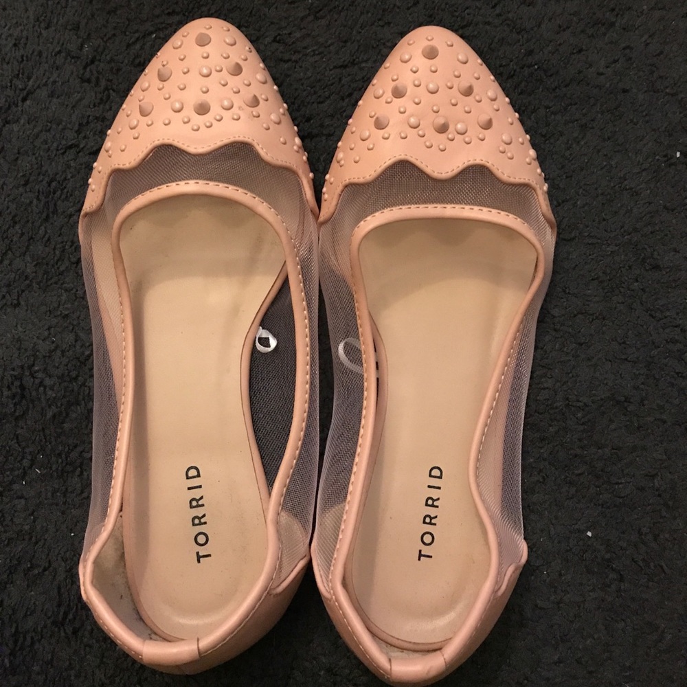 Beautiful pink studded flats.